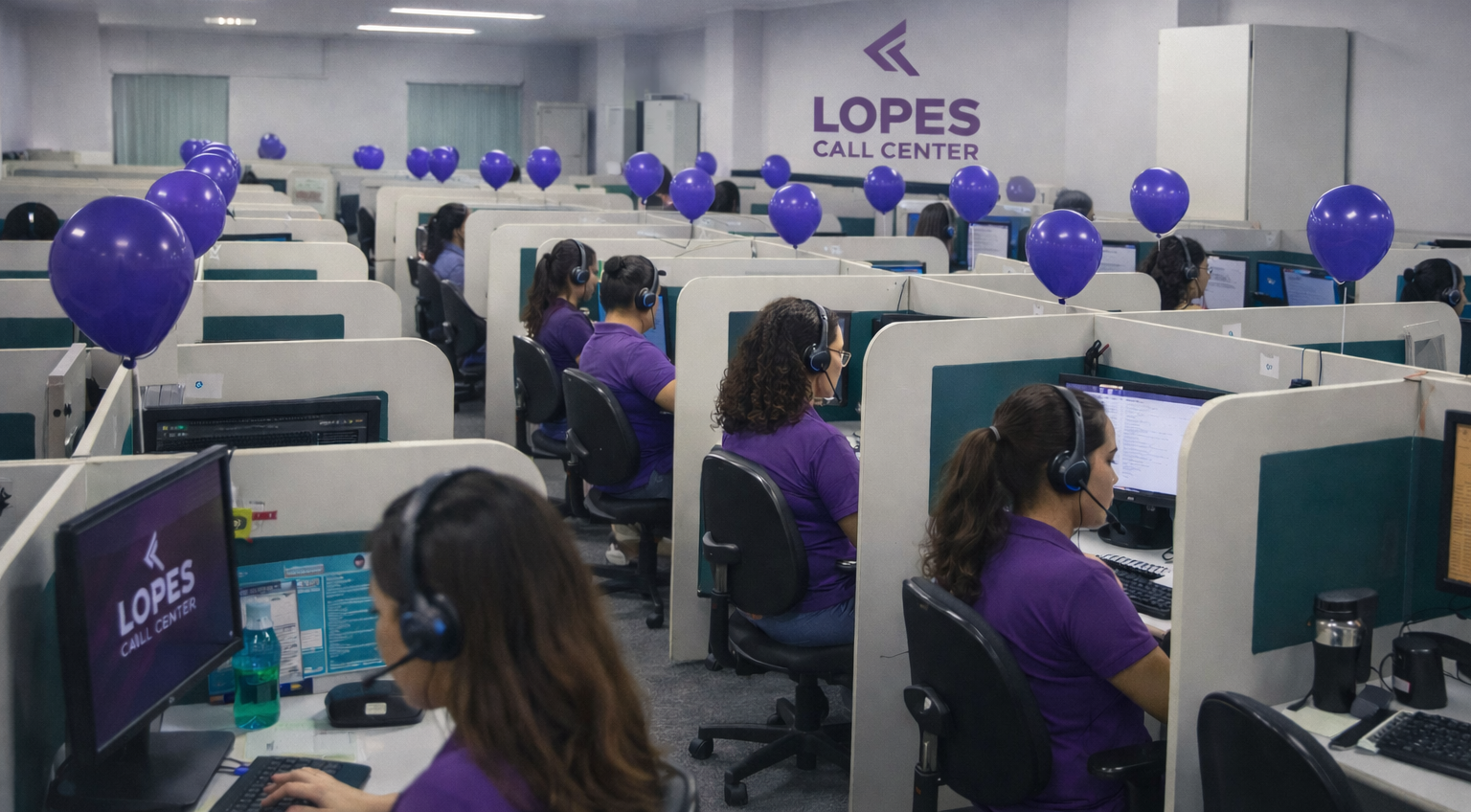 Estrutura moderna do call center